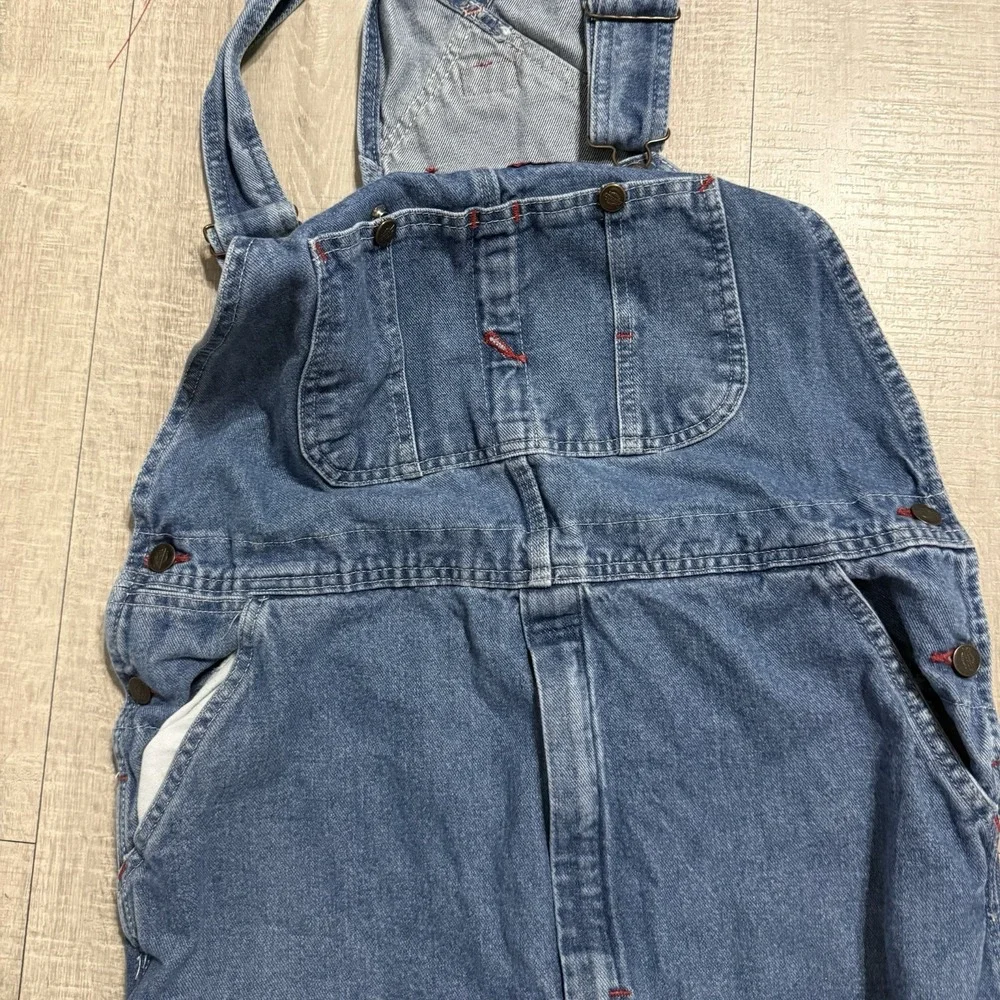 Vintage Dickies Overalls Denim Carpenter Workwear Bib Utility Pants Men 34x30